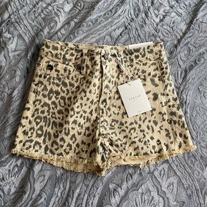 Women’s cheetah print jean shorts